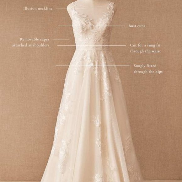 BHLDN Marceline Wedding Gown Size 18 (14W/16W) - Picture 7 of 10